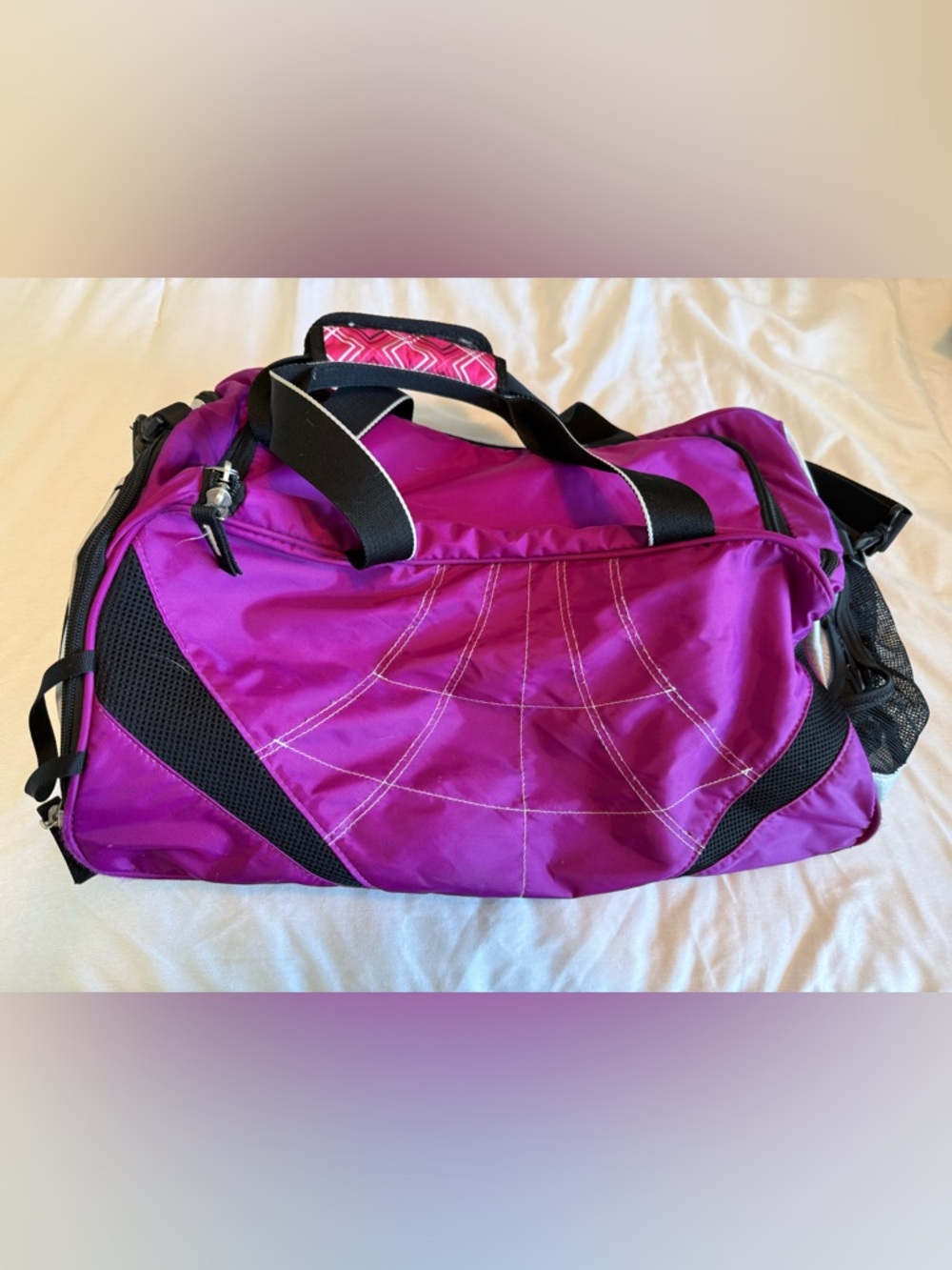 Nike Women's Purple and Silver Medium Travel Duffel Bag - Picture 2 of 9